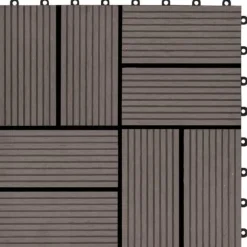Gulve - Living terrassefliser 11 stk. WPC 30 x 30 cm 1 m2 mørkebrun