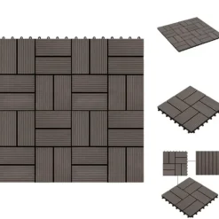 Gulve - Living terrassefliser 22 stk. 30 x 30 cm 2 m2 WPC mørkebrun