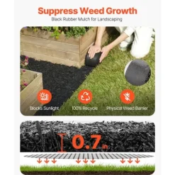 Gummi Mulch Rulle, Landskabspleje 4 ruller, 120 x 4,5-tommers Gummi Mulch Mat