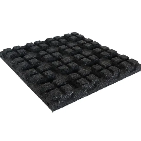 Gummiflise 75 mm - 50 x 50 cm - Sort