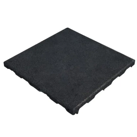 Gummiflise med EPDM-toplag 45 mm - 50 x 50 cm - Sort