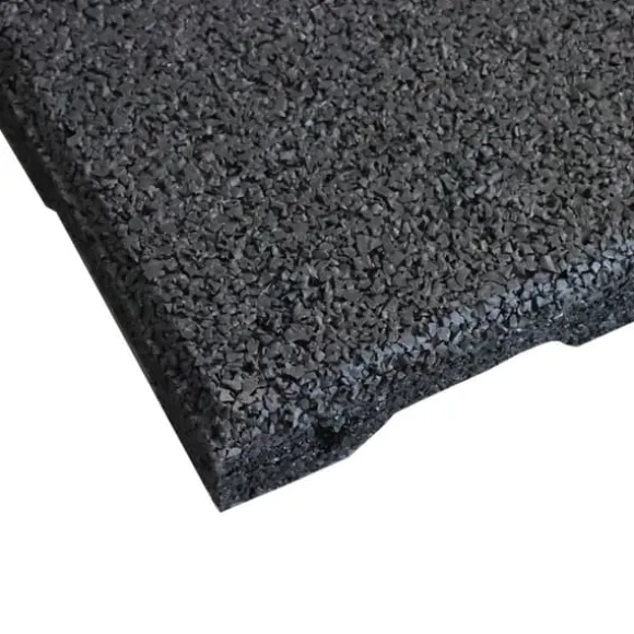 Gummiflise med EPDM-toplag 45 mm - 50 x 50 cm - Sort