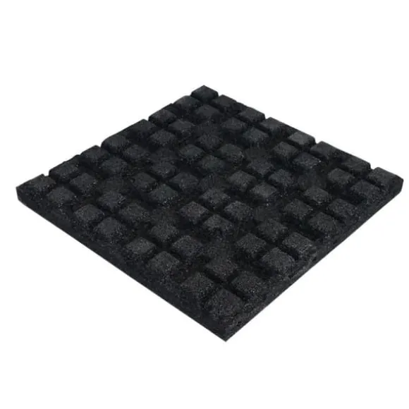 Gummiflise med EPDM-toplag 45 mm - 50 x 50 cm - Sort