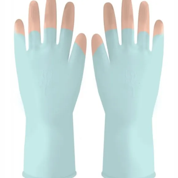 Gummihandsker 11″ VERGIONIC 2 par flockede arbejdshandsker til husholdningsbrug