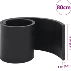Gummikant til sneplov - Støjsvag og holdbar | Størrelse: 80x15x1 cm | Farve: Sort