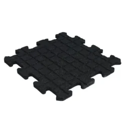 Gummi-puslespilflise med EPDM-toplag 25 mm - Sort (RAL 9004) - Cfl-S1 - Midterstykke