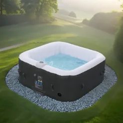 GURU Oppustelig Whirlpool Rome – 2400W | 208x208x65 cm | Til 6 personer (4 voksne + 2 børn) | 130 massagedyser | Opvarmes op til 40°C | Indendørs og u | CDON