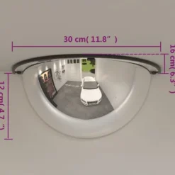 Halve kuppelspejle 2 stk. Ø30 cm - Trafikspejl i brudsikker akryl | Farve: Klar | Størrelse: Ø30 cm