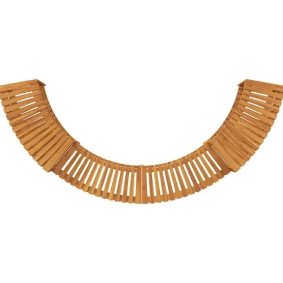 Halvrund udendørs badetub omkreds i solid akacietræ | Størrelse: 252 x 112 x 55.5 cm | Farve: Brun