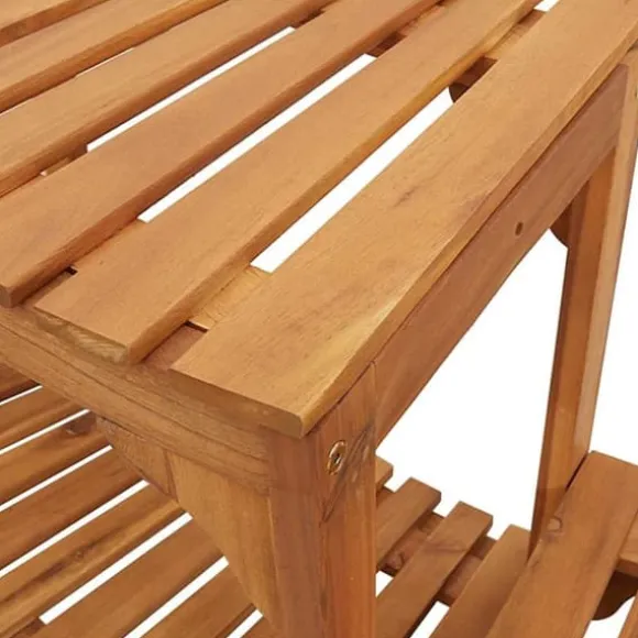 Halvrund udendørs badetub omkreds i solid akacietræ | Størrelse: 252 x 112 x 55.5 cm | Farve: Brun