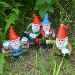Harpiks Øl Dværg Skulptur Havedekoration Havegnome Statue Dekor til Have Skrivebord Plante
