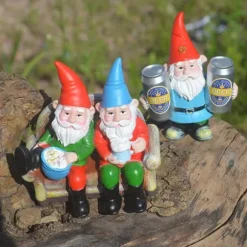 Harpiks Øl Dværg Skulptur Havedekoration Havegnome Statue Dekor til Have Skrivebord Plante