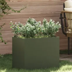 Have Blomsterkrukke i Olivengrøn - Industrielt Design | Størrelse: 50x32x40 cm