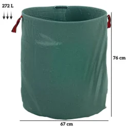 Haveaffaldspose, Kapacitet 272 Liter, Dimensioner Ø67 x 76 cm, Forstærkede Håndtag, Rivestærk, Vandafvisende