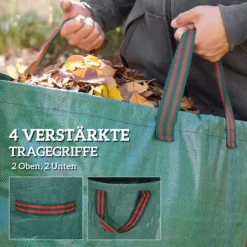 Haveaffaldspose, 300L kapacitet, 150gsm materiale, 67cm diameter, 84cm højde, 4 forstærkede håndtag