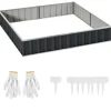 Havebed, Tykt Farvet Stål, 258L x 90B x 30H cm, 253L x 85B x 30H cm Planteområde, Værktøjsfri Installation, Hævet Design