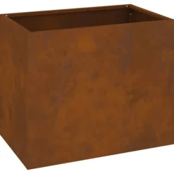 Haveblomsterkrukke i stål - Vejrbestandig | Størrelse: 50x32x40 cm | Farve: Brun