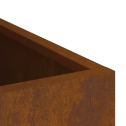 Haveblomsterkrukke i stål - Vejrbestandig | Størrelse: 50x32x40 cm | Farve: Brun