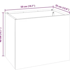 Haveblomsterkrukke i stål - Vejrbestandig | Størrelse: 50x32x40 cm | Farve: Brun