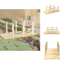 Havebroer - Living havebro med kædegelænder 150x67x56 cm massivt grantræ