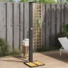 Havebruser i polyrattan med akacietræ - Udendørs bruser | Farve: Sort | Størrelse: 50x55x224 cm