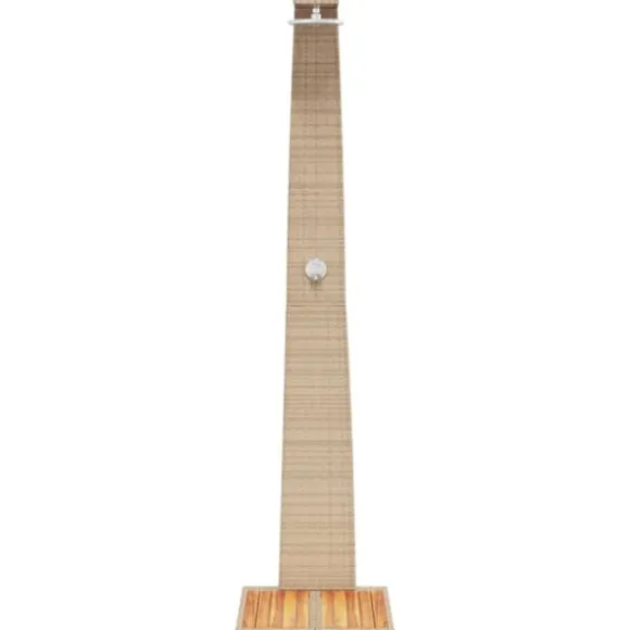 Havebruser i polyrattan med akacietræ - Fritstående udendørs bruser | Størrelse: 55x60x224 cm | Farve: Beige