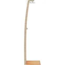 Havebruser i polyrattan med akacietræ - Fritstående udendørs bruser | Størrelse: 55x60x224 cm | Farve: Beige