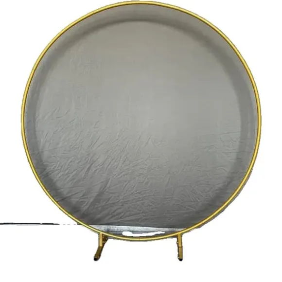 Havebryllup Bryllupsmetalstand, Cirkulært Bue Design, Dekoration til Flere Anledninger, 2m(78,7in), Guld