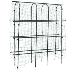 Havebue - Espalier med net - Rustbestandigt stål & PE - Mål 180×30×180 cm - Rør Ø16 mm - Til klatreplanter - Sort