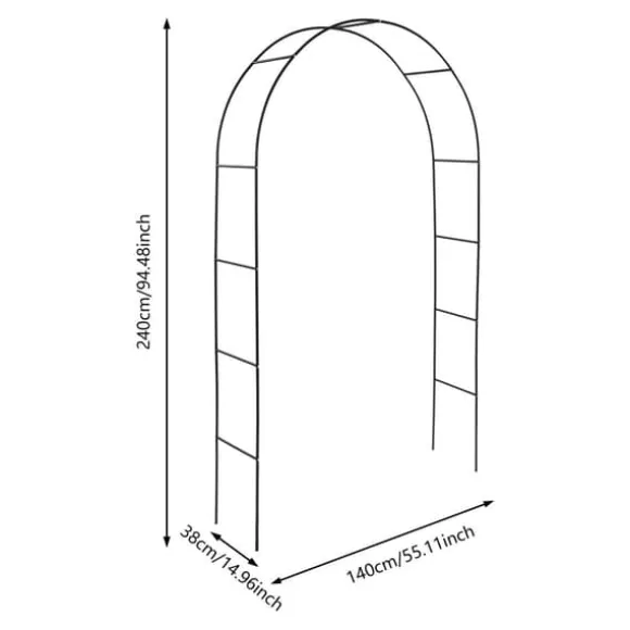 Havebue Espalier - Havebue Trellis - 4-Pak - Metal Jern - Til Klatreplanter - Bryllup & Udendørs - Sort