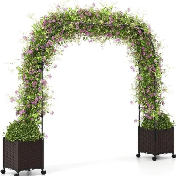 Havebue Espalier, 202x40x288 cm, Sort og Brun