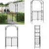 Havebue med låge 108x45x235 cm stål sort - Havebue Med Låge - Havebuer Med Låger - Home & Living