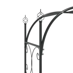 Havebue med låge 108x45x235 cm stål sort - Havebue Med Låge - Havebuer Med Låger - Home & Living