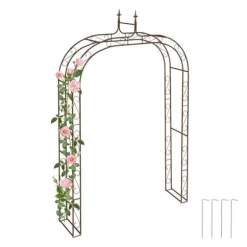 Havebue, Metal, 240x155x39 cm, Brun