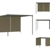 Havebuer, espalierer & pergolaer - Living pergola med tilbagetrækkeligt tag 3x3 m 180 g/m² gråbrun