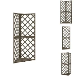Havebuer, espalierer & pergolaer - Living espalier til hjørne 50x50x145 cm massivt grantræ grå