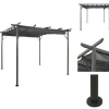 Havebuer, espalierer & pergolaer - Living pergola med sammenrulleligt tag 3x3 m 180 g/m² antracitgrå