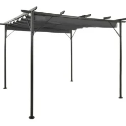 Havebuer, espalierer & pergolaer - Living pergola med sammenrulleligt tag 3x3 m 180 g/m² antracitgrå