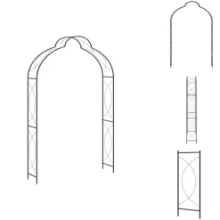 Havebuer, espalierer & pergolaer - Living havebue 150x34x240 cm jern sort