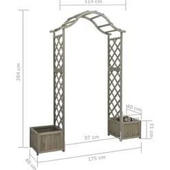 Havebuer, espalierer & pergolaer - Living havepergola med plantekasse massivt fyrretræ grå