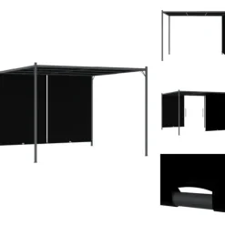 Havebuer, espalierer & pergolaer - Living pergola tilbagetrækkeligt tag 3x3 m antracitgrå
