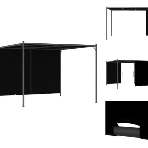 Havebuer, espalierer & pergolaer - Living pergola tilbagetrækkeligt tag 3x3 m antracitgrå