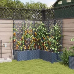 Havedåse med automatisk vanding - Plantekasse i stål | Farve: Grå | Størrelse: 120x120x142 cm