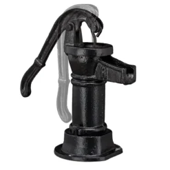 Havefigur, Dekorativ støbejernspumpe, 22.5x13.5x10.5 cm, Sort