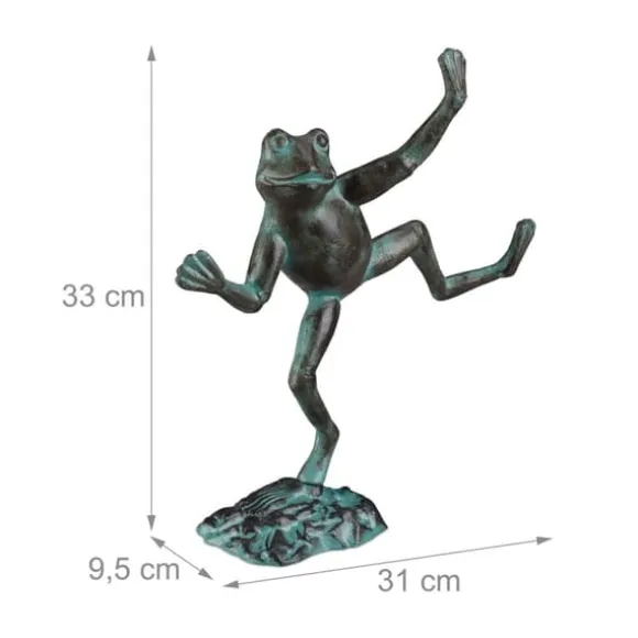 Havefigur, Frøfigur, 30x22x10 cm, Grøn