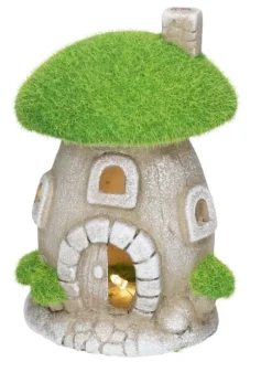 HAVEFIGUR HUS SVAMP KERAMISK LED