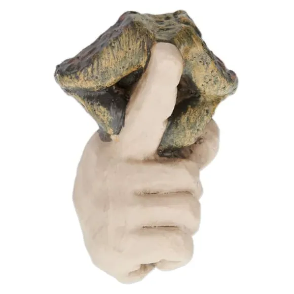 Havefigur, Hviskende Træansigt, Polyresin, Beige
