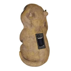 Havefigur, Marmot Solcelledrevet Havestatue, 23x13x13 cm, Beige