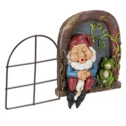 Havefigur Nisse Dekoration, 17x12x4.5 cm, Flerfarvet