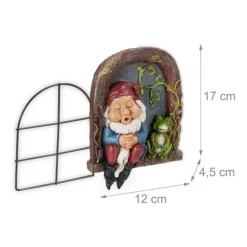 Havefigur Nisse Dekoration, 17x12x4.5 cm, Flerfarvet